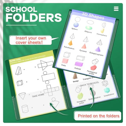 Henoyso 100 Pcs Folders Take Home Heavy Duty 2 Pocket Homework Folder for Students Parent Teacher Communication, 11.8 x 9.45 Inch(Dark Green) - color: Dark Green