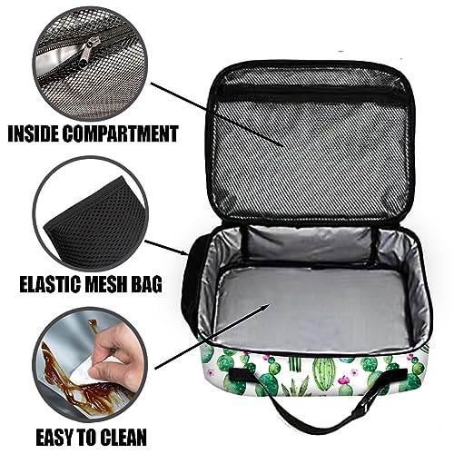 Cactus Lunch Bag Reusable Insulated Lunch Box Keep Food Cooler Thermal Lunch Tote for Women Men - color: Cactus