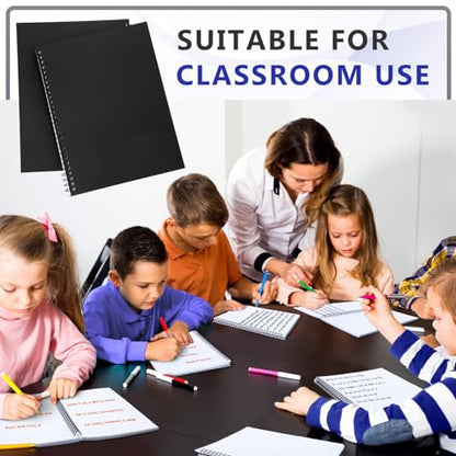 Gilprop 2 Pcs Primary Composition Notebook Spiral K-2 Writing Workbook Wide Ruled Paper Primary Journal 100 Sheets 9.8" x 7.5" Kindergarten Preschool Handwriting Notebook for Kids - color: Black