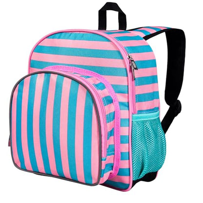 Wildkin 12 Inch Toddler Backpack for Kids, Pink Stripes | Ages 3-7, lightweight toddler backpack for daycare, preschool, and travel - color: Pink Stripes