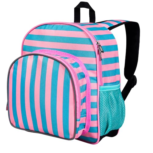 Wildkin 12 Inch Toddler Backpack for Kids, Pink Stripes | Ages 3-7, lightweight toddler backpack for daycare, preschool, and travel - color: Pink Stripes