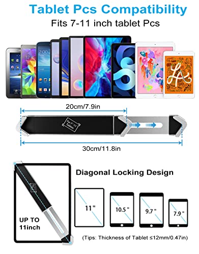 Anti-Theft Desktop Tablet Kiosk Stand Holder, Heavy Duty Countertop Tablet POS Display Mount with Security Lock and Key, Compatible with iPad Pro/Air/Mini, Galaxy Tabs, More 7-11" Tablets