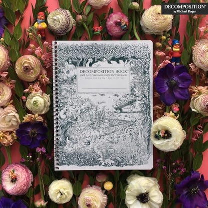 Decomposition Gardening Gnomes College Ruled Spiral Notebook - 9.75 x 7.5 Journal with 160 Lined Pages - 100% Recycled Paper - Cute Notebooks for School Supplies, Home & Office - Made in USA - color: Gardening Gnomes, style: Spiral-bound