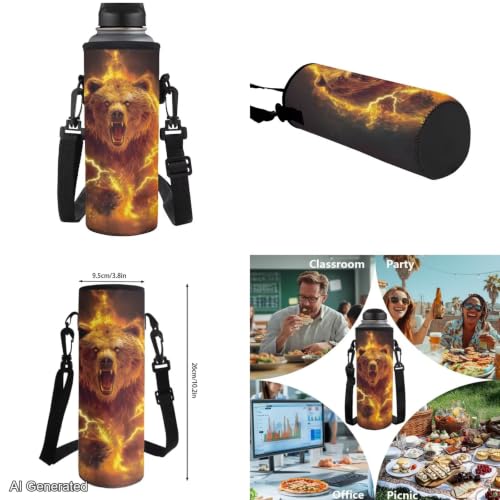Cool Bear Backpack for Boys Kids Backpack for Girls with Lunch Bag Pencil Case Bottle Bag Kids Bookbag Teen Girl Backpacks for Elementary Middle High School 17 inch Back-to-School Gifts - color: Cool Bear