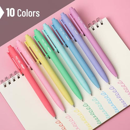 Mr. Pen- Retractable Gel Pens, 10 Pack, Colorful Ink, Fine Point 0.7mm | Fast Dry, Smooth Writing, Cute Pens for Drawing, Writing Planner and School Supplies