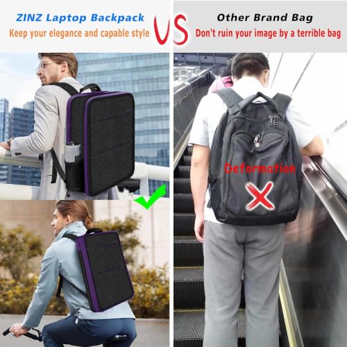 ZINZ Slim & Expandable Laptop Backpack Water Resistant Backpack Travel Backpack Compatible with MacBook Air/Pro/Neo 13-14 inch, XPS 13/14, Surface 13.5" and Most 13-14 Notebooks，B01PU01 - color: B01pu01, size: 13"-14"