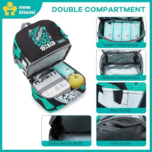 NEW TILAMI Kids Lunch Bag Double Insulated for tilami Rolling Backpack Girls Boys forTravel School Picnic, Vibrant Teal - color: Vibrant Teal