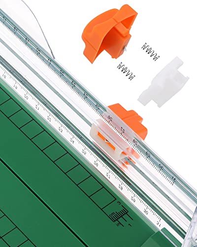 Firbon Green A4 Paper Cutter 12 Inch Titanium Straight Paper Trimmer with Side Ruler for Scrapbooking Craft, Paper, Coupon, Label, Cardstock - color: Green