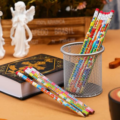 Frienda 200 Pcs 2026 VBS Pencils Bulk Jesus Loves Me Motivational Pencils for 2026 VBS Teachers Prize Classroom Reward with Butterfly Rainbow Heart for Students Kids Christian Party Supplies