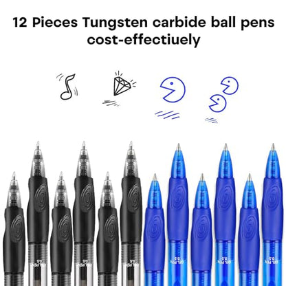 USUAL Retractable 6 Black 6 Blue Erasable Gel Pens Clicker, Fine Point(0.5mm),Make Mistakes Disappear, Premium Comfortable Grip, Smooth Writing Pen Office Back-to-School Supplies - color: 6 Black 6 Blue