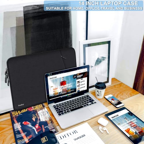 Laptop Sleeve 14 inch, Water Resistant Shockproof Protective Computer Cover | Laptop Case with Accessories Pocket, Laptop Cover Compatible with MacBook Air/Pro 13-13.3 inch, MacBook Pro 14 inch, Black - color: Black, size: 14 inch