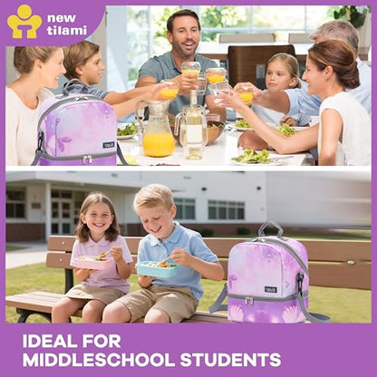 NEW TILAMI Kids Lunch Bag Double Insulated for tilami Rolling Backpack Girls Boys forTravel School Picnic, Fairy Purple - color: Fairy Purple