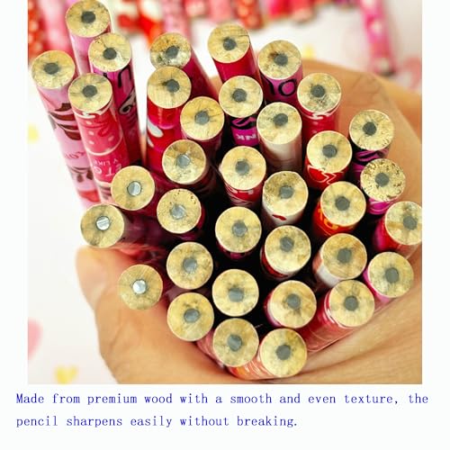 72PCS Valentine Wooden cased Pencils for Kids with Erasers, Wood Wedding Golf Pencils for School,Drawing,Gift (72PCS, Valentine's Day) - style: Valentine's Day