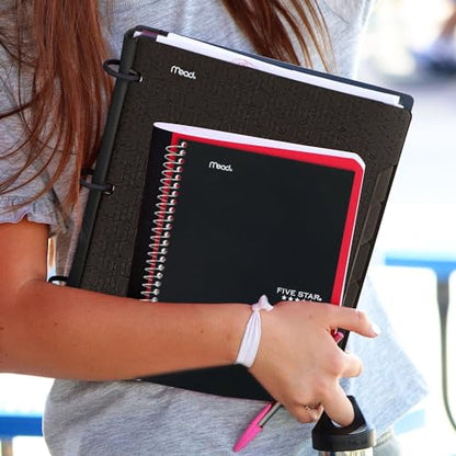Five Star Spiral Notebook, 2 Subject, College Ruled Paper, 6" x 9-1/2", 80 Sheets, Fights Ink Bleed, Water Resistant Cover, Black (840029AA2-ECM), (Pack of 12) - color: Black, size: Pack of 12