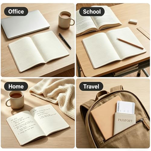 Wotion Lined Notebook 16 Pack, A5 Journals to Write in for Travel, 60 Pages/30 Sheets, 8.3" x 5.5", Thick Paper Notebooks for Students Office Women Men, Travel Journal Diary Planner Set - style: 16pack Lined page