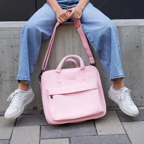 Sturdy 3 Ring Zipper Binder with Strap - 2" Binder with Pockets Holds 500 Sheets, Laptop & More - Durable & Easy to Carry - color: Pink