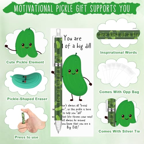 AmazingSpark 60 Sets Back to School Pencils Inspirational Pickle Pencil Gifts Bulk 6 Styles 0.7 mm Mechanical Pencils with Erasers Positive Cards for for School Student Teacher Nurse Staff - style: Pickle