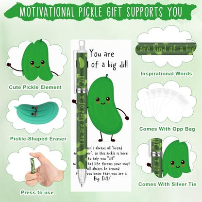 AmazingSpark 60 Sets Back to School Pencils Inspirational Pickle Pencil Gifts Bulk 6 Styles 0.7 mm Mechanical Pencils with Erasers Positive Cards for for School Student Teacher Nurse Staff - style: Pickle