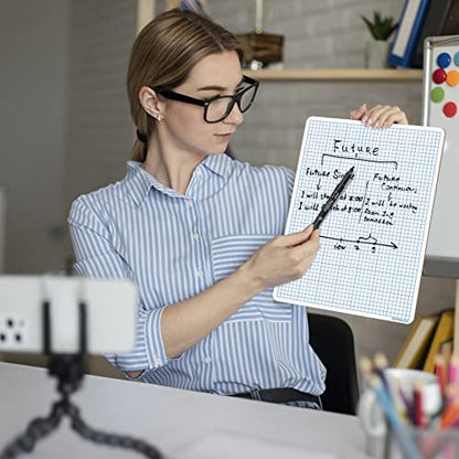 SCRIBBLEDO Small Grid Dry Erase Graph Board 9x12, 0.2-in Fine Grid for Math | Fine Blue Grid Lines, Detailed Cells, Easy to Clean No Residual, Algebra, Geometry and STEM Practice, Sturdy Double Sided - size: 9"W x 12"H