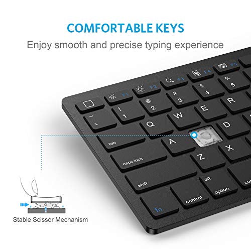OMOTON Bluetooth Keyboard Compatible with iPad A16 11th 10th Generation, iPad 10.2 (9th/8th/7th), iPad Pro 13/12.9/11 inch, iPad Air/Mini, iPhone and More iOS Devices, Black - color: Black