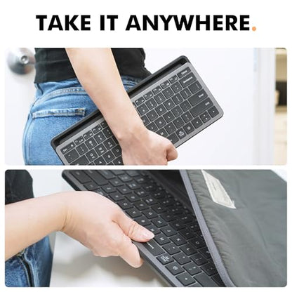 X9 Performance Bluetooth Small Wireless Keyboard with Phone Holder - (BT + 2.4Ghz) - Ready for Travel - Compact Keyboard for Tablet, Phone, Office - Backlit, Portable, Multi-Device - PC, Mac, Android