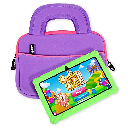 Contixo 7" Tablet Sleeve Bag for Kids Tablets - Compatible with Contixo V8/V9, Dragon Touch Y88X Pro/M7, iPad mini 1-4, Galaxy Tab A 8.0, Amazon Fire 7'' & 8'' Tablets - Purple, with Accessory Pocket - color: Purple