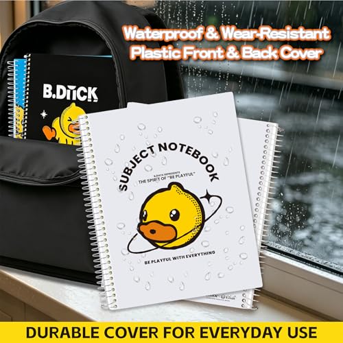 Comix Plastic Cover 5 Subject Notebook, 200 Sheets College Ruled Notebook | 5 Divider, 8-1/2" x 11", White - color: White