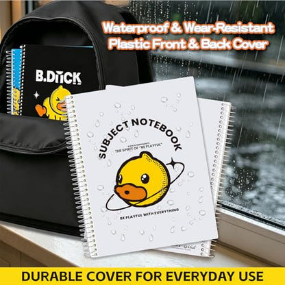Comix Plastic Cover 5 Subject Notebook, 200 Sheets College Ruled Notebook | 5 Divider, 8-1/2" x 11", White - color: White