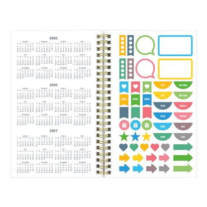 Blueline® Essential Academic Weekly/Monthly Planner, 13 Months, July 2025 to July 2026, Gold Twin-Wire Binding, Poly Cover, 8" x 5", Botanical Design, Yellow (CA114PM.01-26)