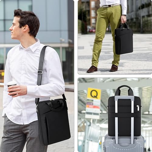 Laptop Case Shoulder Sleeve Bag Compatible with 14" MacBook Pro M5 M4 M3 M2 M1/13.6" MacBook air M4 M3 M2/13 MacBook Neo, Chromebook Notebook Portable Carrying Messenger Computer Bag, Black - color: Black