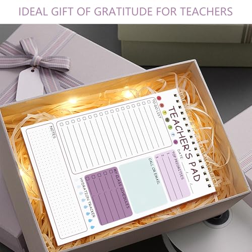 Teacher To Do List Notepad, 8.3x5.8 Inch Teacher Notepad, Spiral Checklist Notebook for Class Schedules, Daily Planner, School Tasks and Goal Setting (Purple) - color: Purple