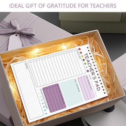 Teacher To Do List Notepad, 8.3x5.8 Inch Teacher Notepad, Spiral Checklist Notebook for Class Schedules, Daily Planner, School Tasks and Goal Setting (Purple) - color: Purple
