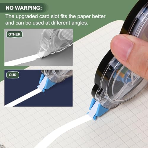 M&G 5Pcs 131 Ft Tape, Correction Tape Tear Resistant Whiteout Tape Easy to Use Instant Bulk Cool Transparent Dispenser for Classroom Office, Black