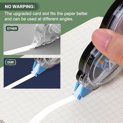 M&G 5Pcs 131 Ft Tape, Correction Tape Tear Resistant Whiteout Tape Easy to Use Instant Bulk Cool Transparent Dispenser for Classroom Office, Black