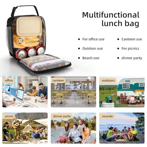 Lovoeo Lunch box Lunch bag for men women Insulated Lunchbox Lunch bags for Work Picnic Travel (Black) - color: Black
