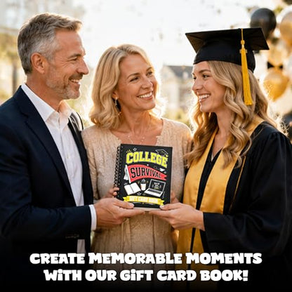 Hangwoous College Survival Gift Card Book, College Care Package Cash Gifts | 7X5 Inch 24 Pages Card Book For Grads, Going Away To College Care Package And High School Grad Gift - color: Black
