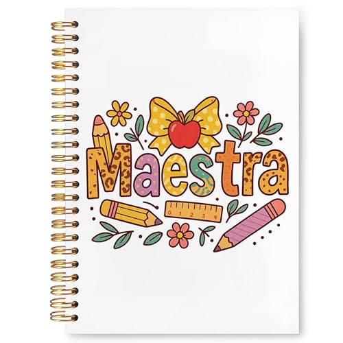 JUDFNCDE Teacher Maestra Appreciation Gifts, Regalo Para Maestra, Floral Leopard Print Hardcover Notebook Journal 5.5 x 8.3 - color: Maestra-Leopard Print
