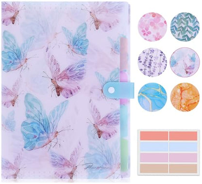 Forest Series Expanding File Folder Stylish Funky Cute Retro Document Organizer with Natural Scenes for Students,Teachers & Freelancers - Blue Butterfly - color: Nature/Blue Butterfly