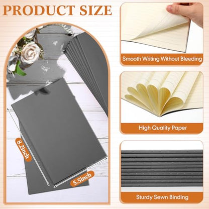 Mimorou 100 Pcs Journals Notebooks Bulk - Kraft Softcover A5 Small Notebooks 5.5 Inch x 8.3 Inch Notepads with 60 Page 30 Sheet for Writing Sketch Travel Office Supplies(Grey,Lined) - color: Grey, style: Lined