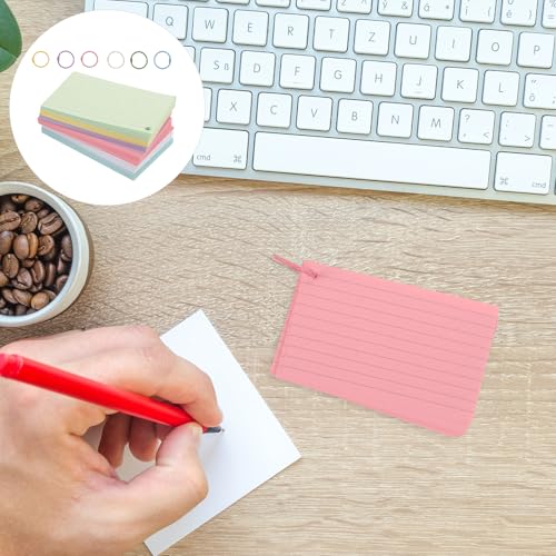 Cabilock Multi-purpose Blank Note Cards with Binder Ring Lined Index Cards Flash Cards Blank for English Learning and Memory Improvement
