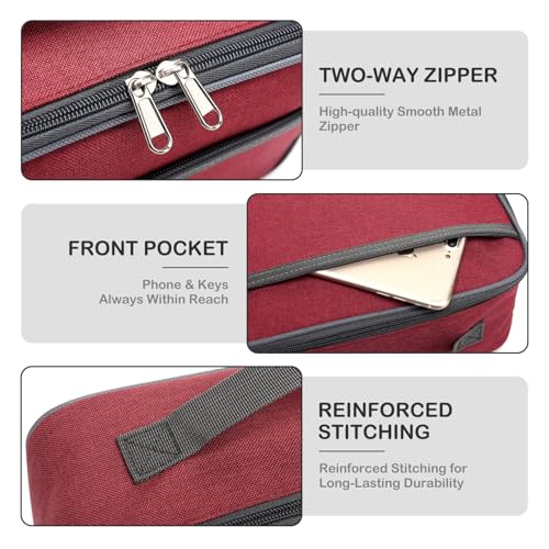 FlowFly Kids Lunch box Insulated Soft Bag Mini Cooler Back to School Thermal Meal Tote Kit for Girls, Boys,Women,Men, Deep Red - color: Deep Red