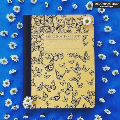 Decomposition Monarch Migration College Ruled Composition Notebook - 9.75 x 7.5 Journal with 160 Lined Pages - Cute Notebooks for School Supplies, Home & Office - 100% Recycled Paper - Made in USA - color: Monarch Migration