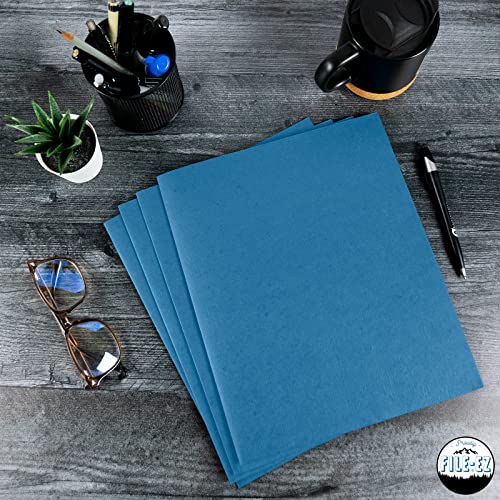 FILE-EZ Two-Pocket Folders, Light Blue, 125-Pack, Textured Paper, Letter Size (EZ-32420) - color: Light Blue, size: 125 Folders