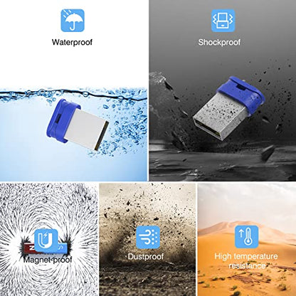 K&ZZ 64GB 5 Pack USB Flash Drives with Lanyard 64G Small USB Drive Ultra Fit Flash Drives Mini Thumb Drive 64 GB Micro USB 2.0 Pen Drive, Blue - color: Blue (5Pack), size: 64GB 2.0