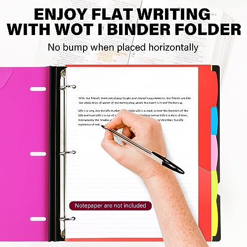WOT I Telescoping Project Organizer 2-Pack, Refillable Binder with Dividers and Pockets, 13 Pocket Folders, 1 Inch 3 Ring Binder, Pink - color: Pink, size: 2 Pack