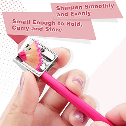Tamaki 8 Pack Handheld Metal Pencil Sharpener with 2 Holes | Sharpener for Schools, Offices, Homes, Art Projects