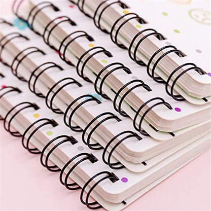 Yansanido Small Spiral Notebook, 4 Pcs 3.14 Inch x 4.13 Inch 4 Style Design Thick Hardcover Blank Pages 80 Sheets -160 Pages Journals for Study and Notes(Spiral 3.14 x4.13 Inch 4set, 3.14 x4.13 Inch)