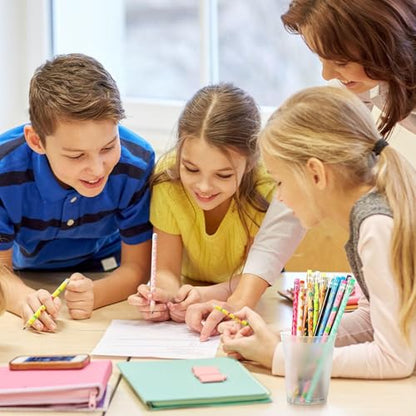 Epakh 100 Pieces Back to School Cartoon Wooden Pencils Bulk Colorful Cute Pattern Writing Pencils with Top Eraser Incentive Reward Gifts for Students Teacher Classroom Kids Party Supplies Favors