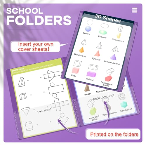 Henoyso 72 Pcs Plastic Take Home Folders with 2 Pockets Parent Teacher Classroom Communication Homework Folder for Students Parent Teacher Connect (Purple) - color: Purple
