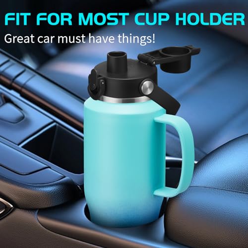 32oz Insulated Water Bottle - with Straw & Spout Lid, Strap Carrier Bag, Cold-48H & Hot-24H, Stainless Steel Travel Tumblers with Handle, Reusable Slim Water Bottle that Fits in Cup Holder - color: Mint&Cobalt, size: 32 ounces with handle